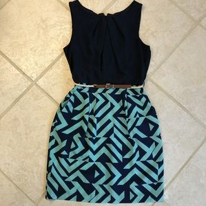Navy chevron dress